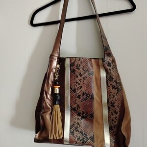 Sharif Elegant Snakeskin Pattern Shoulder Bag